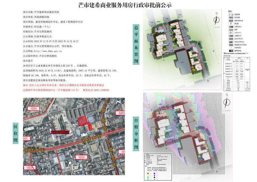 芒市建希商业服务用房项目行政审批前公示