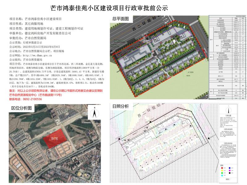 芒市鸿泰佳苑小区建设项目行政审批前公示公示2023.05.31-2023.06.09_00