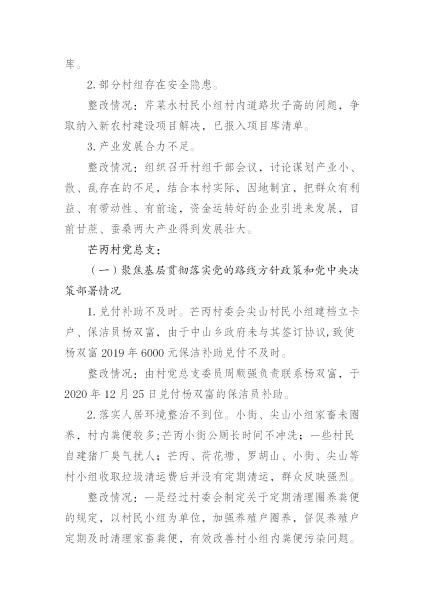 中共中山乡委员会关于巡察整改情况的通报_11