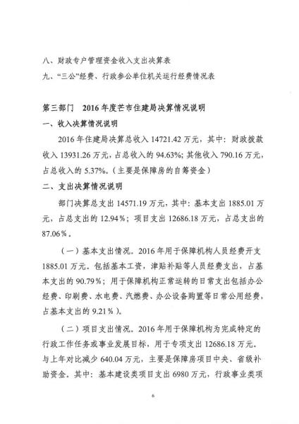 芒市住建局2016年度部门决算及“三公”经费公开公示0005