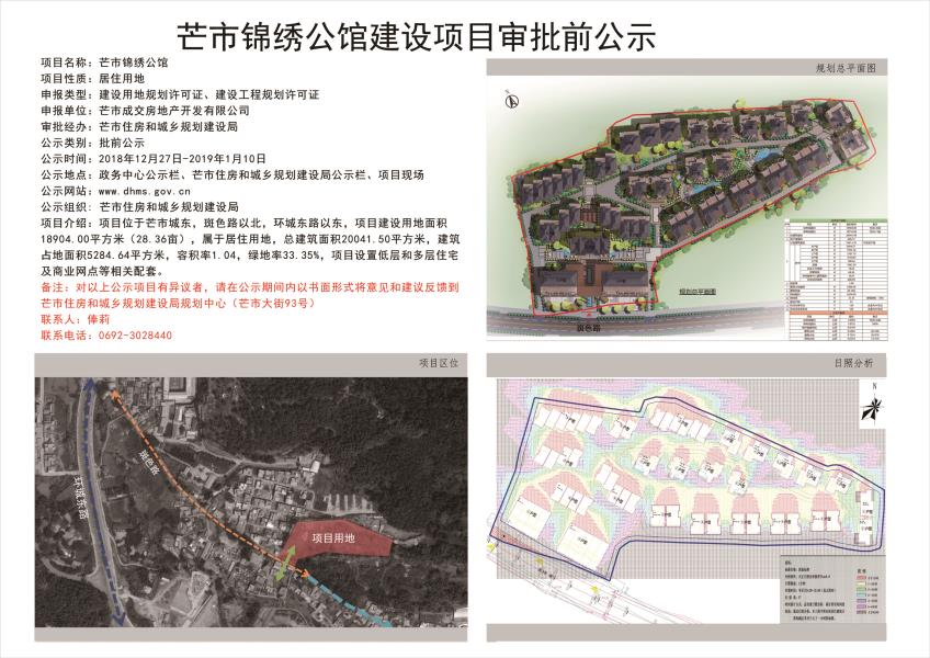 芒市锦绣公馆建设项目审批前公示图1